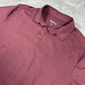 Quince Shirt Mens XL Heather Red Flow Knit Breeze Performance Polo Stretch